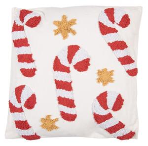 Červeno-bílý vánoční dekorační poštář s cukrovými hůlkami Candy Cane Plaas – 45x45x10 cm