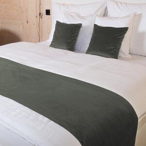 Biante Sametový přehoz/běhoun na postel Velvet Premium SVP-021 Tmavě šedozelený 50x140 cm