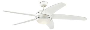 Stropní ventilátor s LED osvětlením Bendan, bílý, tichý – Westinghouse Westinghouse, Bendan, stmívatelné, Bílá, Obývací pokoj, Dřevo, Moderní