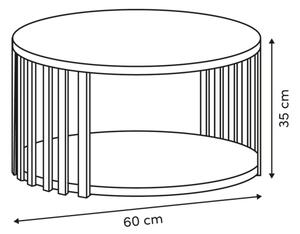 5five - Konferenční stolek VINKY pr. 60 cm hnědá