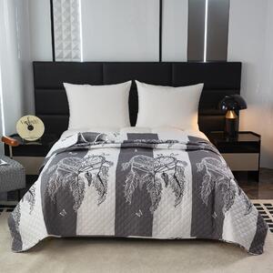 Přehoz na postel se vzorem TIRSO šedo-bílý Rozměr: 220 x 240 cm