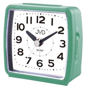 JVD Zelený tichý ručkový budík s LED osvětlením s plynulým chodem JVD SRP7602.1