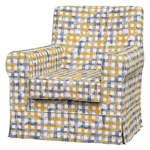 Potah na křeslo IKEA Ektorp Jennylund barva modrá látka pletený vzor, vzorované