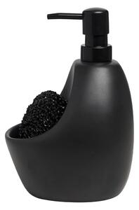 Černý dávkovač na mycí prostředek s přihrádkou na houbičku Umbra Joey