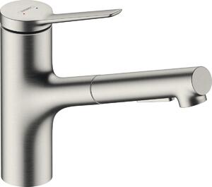 Hansgrohe Zesis M33, páková kuchyňská baterie 150, vytahovací sprška, 2jet, sBox, vzhled nerezu, HAN-74821800