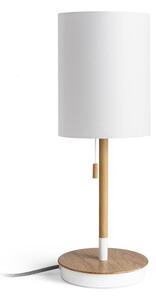 KEITH/RON 15/20 stolní s USB Polycotton bílá/buk 230V E27 7W - RED - DESIGN RENDL