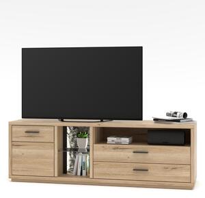 TV stolek ROCA I (Dub Bianco + Černá)