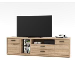 TV stolek ROCA II (Dub Bianco + Černá)