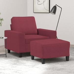Křeslo s podnožkou vínové 60 cm textil 3201149