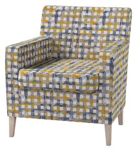 Potah na křeslo IKEA Karlstad barva modrá látka pletený vzor, vzorované