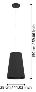 Eglo 390132 - Lustr na lanku PETROSA 1xE27/40W/230V černá