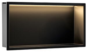 VESTAVNÁ KOUPELNOVÁ POLICE LED 30x60 black