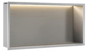 VESTAVNÁ KOUPELNOVÁ POLICE LED 30x60 steel brush