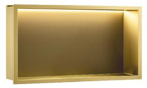 VESTAVNÁ KOUPELNOVÁ POLICE LED 30x60 brush gold