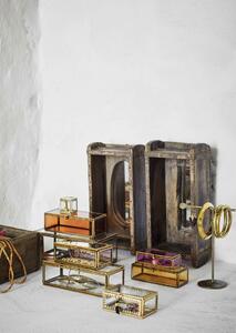 Skleněný box Clear/Antique Brass S