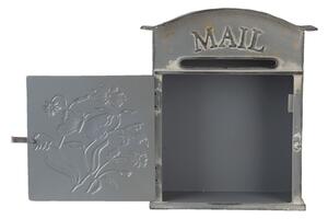 Šedá retro poštovní schránka Mail - 26*10*31 cm