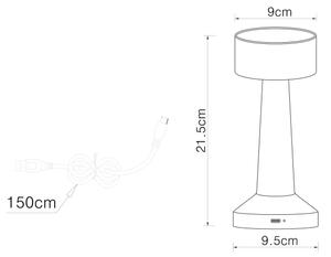 Globo 58447S - LED Stmívatelná dotyková stolní lampa ANGELIKA LED/1W/3,7V černá