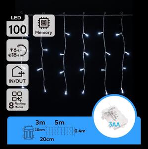 Aigostar - LED Venkovní vánoční řetěz 100xLED/8 funkcí 8x0,4m IP44 studená bílá