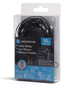 Aigostar -LED Venkovní řetěz 50xLED/8 funkcí 3xAA 5,3m IP44 studená bílá