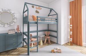 Vysoká dětská postel Gloria 90 x 200 cm - přírodní borovice
