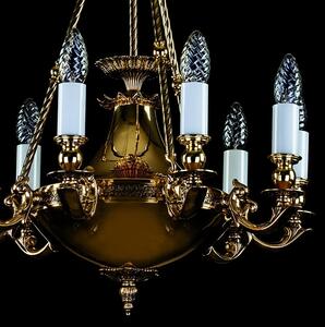 Svítidlo Mosazný lustr DAFNE brass antique