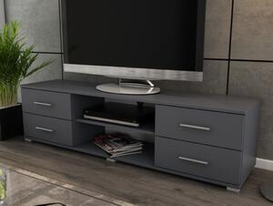 Široký TV stolek Oskar TV, grafitový, šířka 180 cm