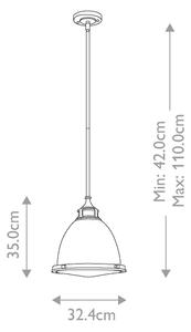 Hinkley HK-AMELIA-P-M-HB - Lustr na tyči AMELIA 1xE27/60W/230V mosaz