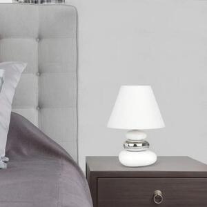 Rabalux 4949 SALEM - Keramická lampička na noční stolek s bílým textilním stínidlem, 1x E14 (Lampička k posteli na čtení)