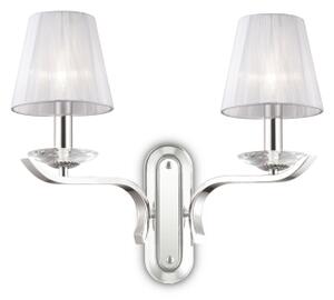 Ideal Lux - Křišťálová nástěnná lampa PEGASO 2xE14/28W/230V lesklý chrom