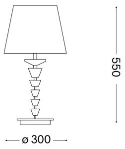 Ideal Lux - Křišťálová stolní lampa PEGASO 1xE27/60W/230V lesklý chrom