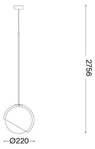 Ideal Lux - Lustr na lanku BLOOM 1xE27/42W/230V pr. 22 cm zlatá/kouřová béžová