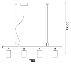 Ideal Lux - LED Lustr na lanku DYNAMITE 4xGU10/7W/230V CRI 90 bílá