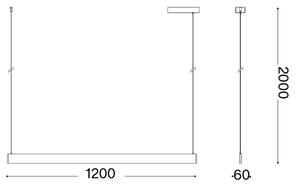 Ideal Lux - LED Lustr na lanku DESK ACCENT LED/36W/230V CRI 90 120 cm černá