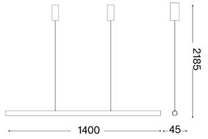 Ideal Lux - LED Stm lustr na lanku DORICA LED/35W/230V CRI 90 140 cm bílá