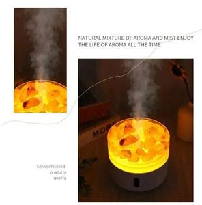 AromaFactory - Ultrazvukový Aroma Difuzér a Zvlhčovač Milenium 220ml s Iluzí plápolajícího a kouřícího ohně. + Himalájskými Solnými Krystaly