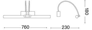Ideal Lux - LED Obrazové svítidlo BOW LED/8W/230V 76 cm CRI 90 mosaz