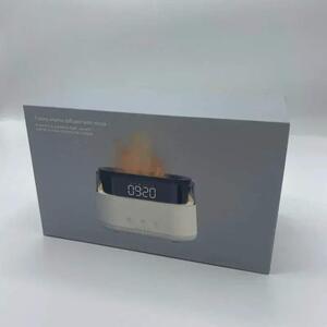 AromaFactory - Ultrazvukový Aroma Difuzér a Zvlhčovač Clocky 180ml s Iluzí plápolajícího a kouřícího ohně. + budíkem a hodinami