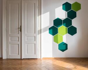 Dekorativní filcové panely FLATLINE FL SET1, rozměr 130 x 205 cm, hexagon zelený, IMPOL TRADE