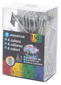 Aigostar -LED Venkovní řetěz 150xLED/8 funkcí 3xAA 15,3m IP44 multicolor