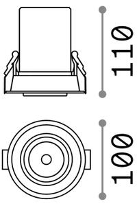 Ideal Lux - LED Podhledové bod svítidlo NOVA LED/12W/230V CRI 90 pr. 10 cm černá