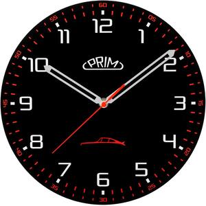 PRIM Černé nástěnné hodiny Prim Speedline - černo-červené E09.5530.9020