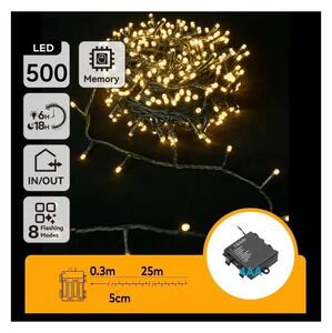 Aigostar - LED Venkovní řetěz 500xLED/8 funkcí 4xAA 25,3 m teplá bílá