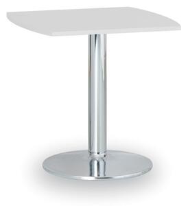 Konferenční stolek ZEUS II, 660x660 mm, chromovaná podnož, deska bílá