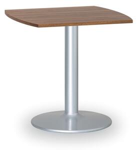 Konferenční stolek ZEUS II, 660x660 mm, šedá podnož, deska ořech