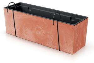 PROSPERPLAST Závěsný truhlík - URBI CASE W Beton Effect Rozměr: 39,5x18,5 cm, Barva: beton