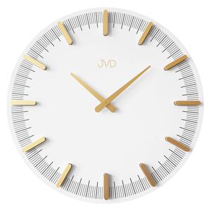 JVD Designové bílé minimalistické bílé hodiny JVD HC401.1 (hodiny o průměru 400mm)