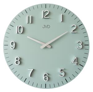 JVD Designové nástěnné minimalistické zelené hodiny JVD HC404.2 (hodiny o průměru 400mm)