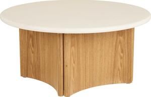 Nordic Living Bílý dřevěný konferenční stolek Morthy ø80 cm