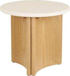 Nordic Living Bílý dřevěný odkládací stolek Morthy ø50 cm