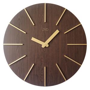 JVD Obrovské hnědé designové dřevěné nástěnné hodiny průměr 70cm JVD HC702.1 (hodiny o průměru 700mm)